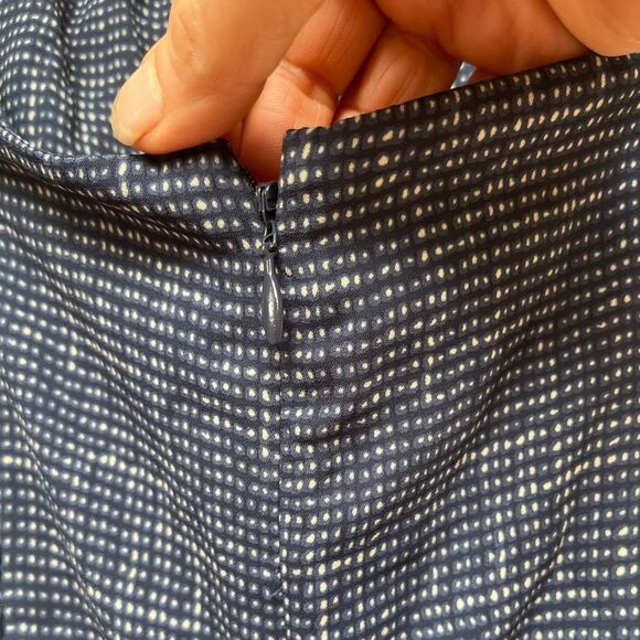 Cabi blue/white tiny squares 2-piece pant suit. Top-straps, flared below waist,S - Picture 16 of 16